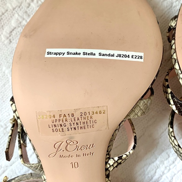 NEW J. Crew Stella Strappy Snake Sandals High Heel 10 - Picture 14 of 16